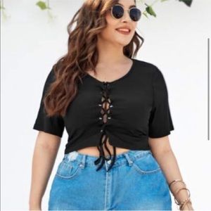 Lace up crop top